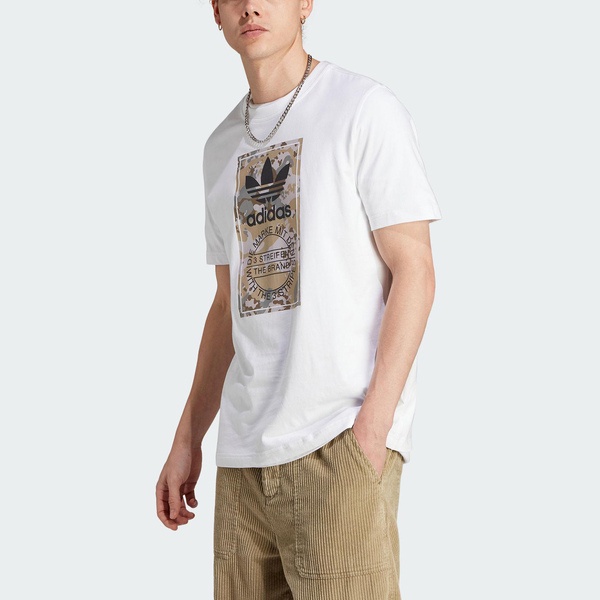 Adidas Camo Tongue Tee IL5119 男 短袖 上衣 T恤 亞洲版 經典 休閒 迷彩 舒適 白