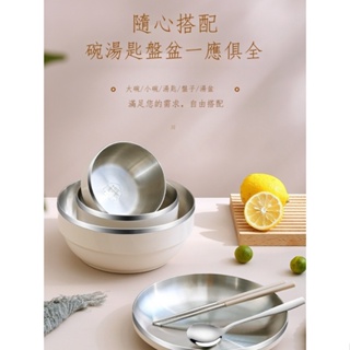 熱賣百貨 筷子碗套裝一人不銹鋼碗筷家用碗碟飯碗餐具不銹鋼碗單人一套小