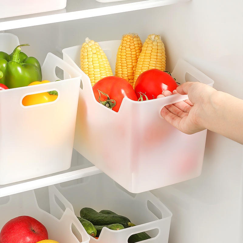 知泊商城 寬窄手提收納籃軟質冰箱冷藏保鮮收納塑膠盒蔬果收納籃麵包籃家用