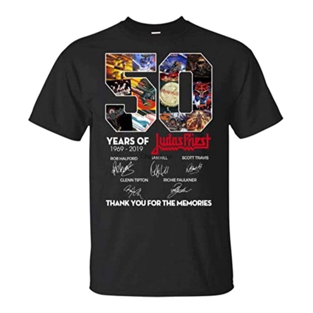 男士 T 恤 1969-2019 年 Judas Priest 50 年感謝您的回憶黑色 (1)