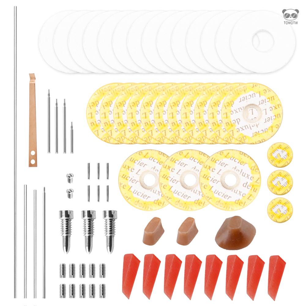 W13 長笛維修配件套裝10件裝 (軸杆+皮墊+白色墊片+紅色按鍵保護腳墊+長笛笛尾膠磚+音簧片+螺紋螺絲+長螺絲+短螺