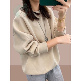 衛衣女款2025春秋新款寬松減齡休閑女士上衣無帽套頭圓領大碼外套寬鬆大學t大學t長袖韓版大學t女