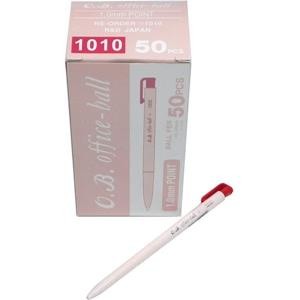 OB#1010自動原子筆1.0盒裝50支-紅【金石堂】