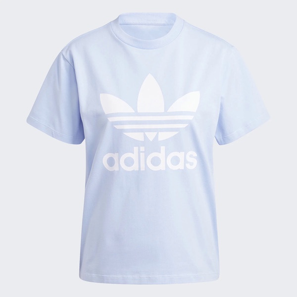 Adidas Trefoil Tee IB7419 女 短袖上衣 T恤 運動 休閒 棉質 舒適 穿搭 亞洲版 水藍