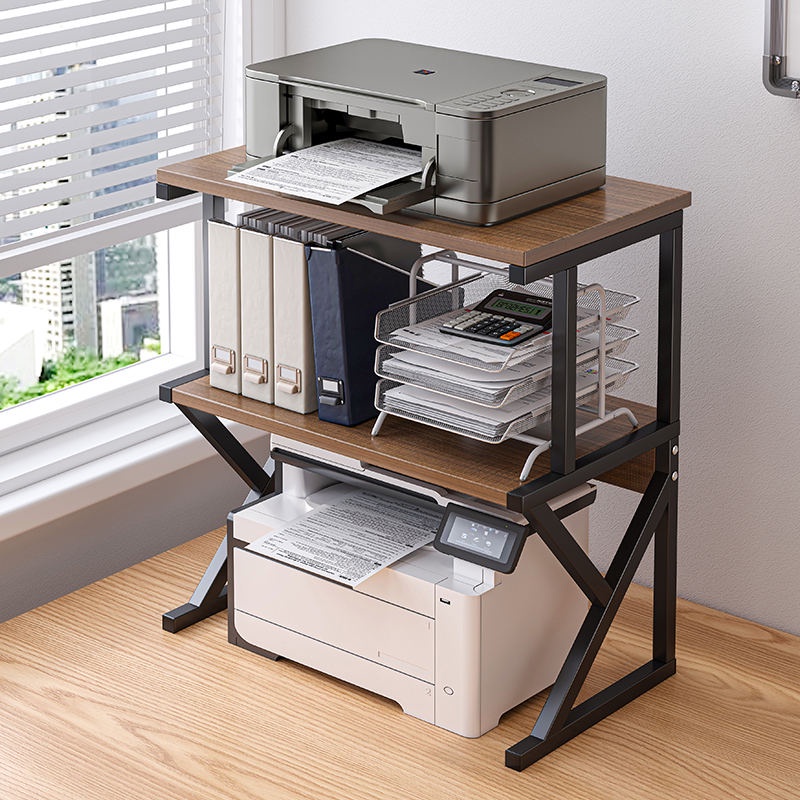 塔塔屋 辦公室印表機架子置物架桌面小型雙層影印機多功能桌上主機收納架