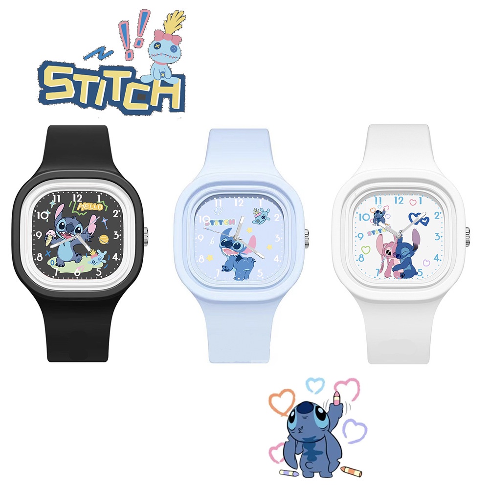 可愛兒童卡通手錶 史迪仔手錶 史迪奇stitch指針手錶 硅膠手錶