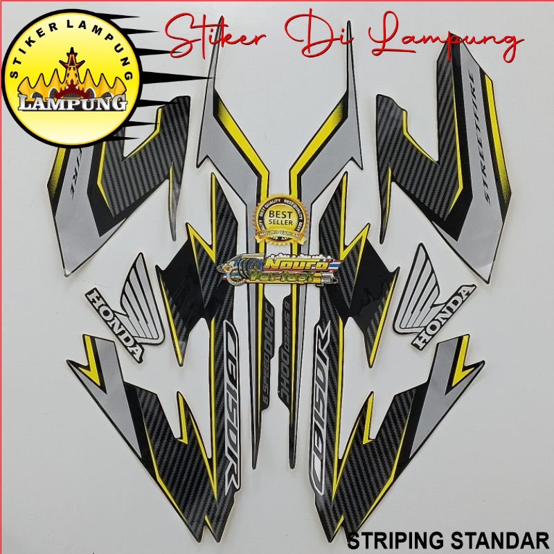 Hitam Striping honda cb150r cb 150r 2018 Black lis 黃色清單車身質量標