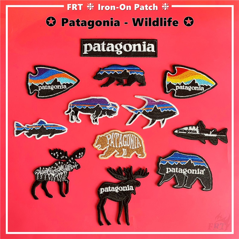 Patagonia - Wildlife 熨燙貼片 1 件鹿/犛牛/魚 DIY 縫製熨燙徽章貼片