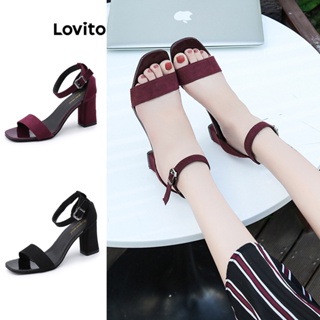 Lovito 女士休閒素色基本款高跟鞋 L72AD012