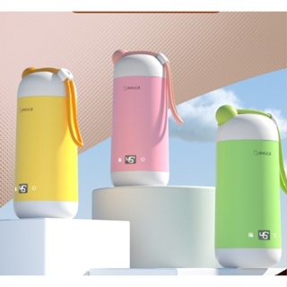 【現貨】無線加熱器水瓶led顯示屏保溫杯usb充電熱水杯牛奶加熱器嬰兒恆溫牛奶調節器