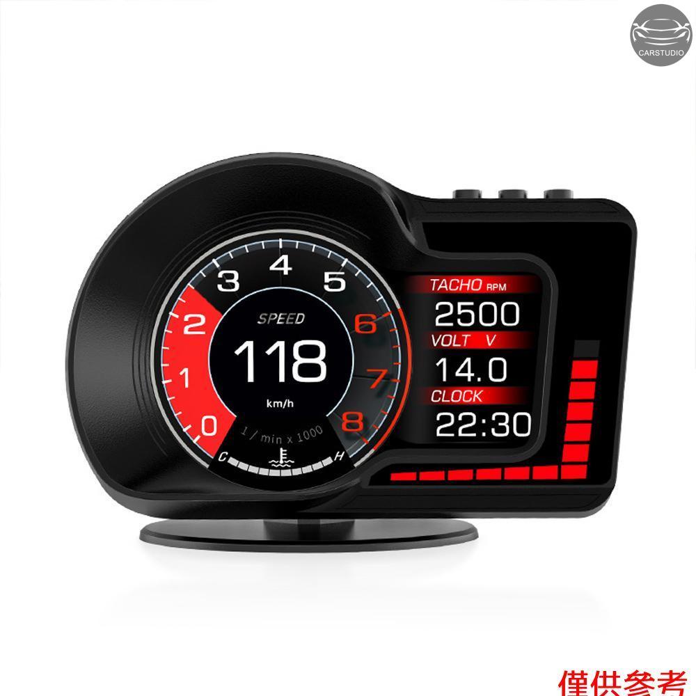 汽車平視顯示器數位 GPS 車速表雙系統顯示，帶速度/時鐘/轉速/水溫/油溫/高度/等。超速警報 加速測試 煞車測試