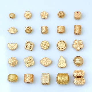 宏雲Hongyun-HC-【 5pcs/包】 古法金diy隔珠隔片 沙金配件項鏈吊墜掛件 手串隔珠散珠飾品材料