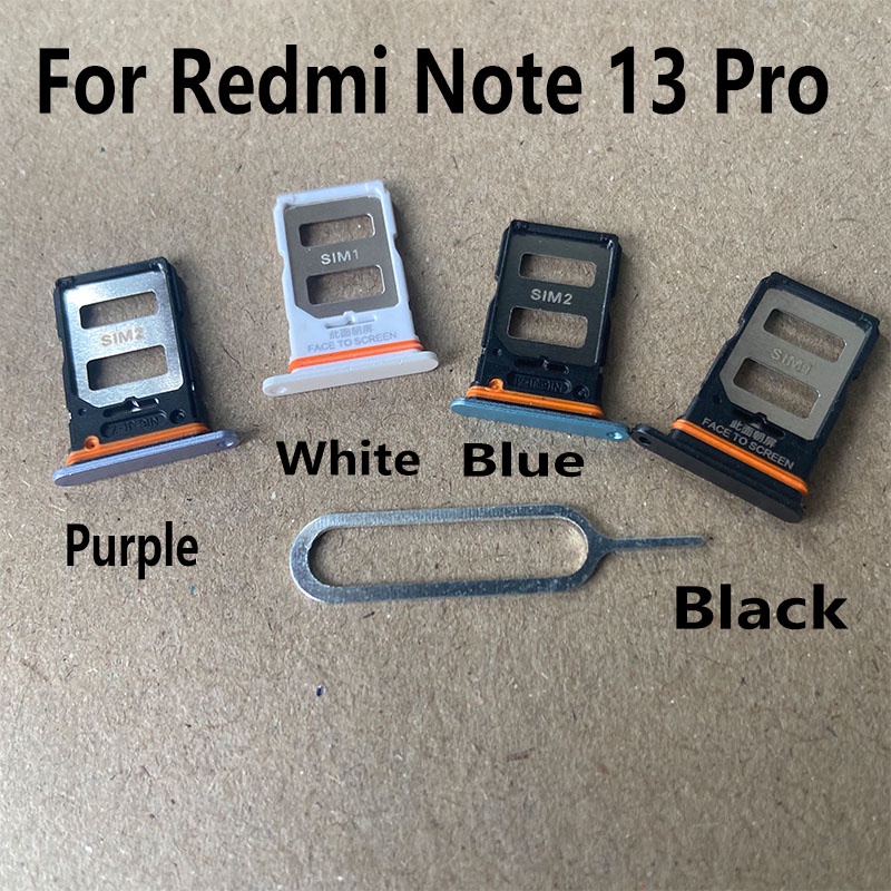 XIAOMI 適用於小米 Redmi Note 13 Pro 插槽支架插座適配器連接器維修零件更換的新 Sim 卡托盤