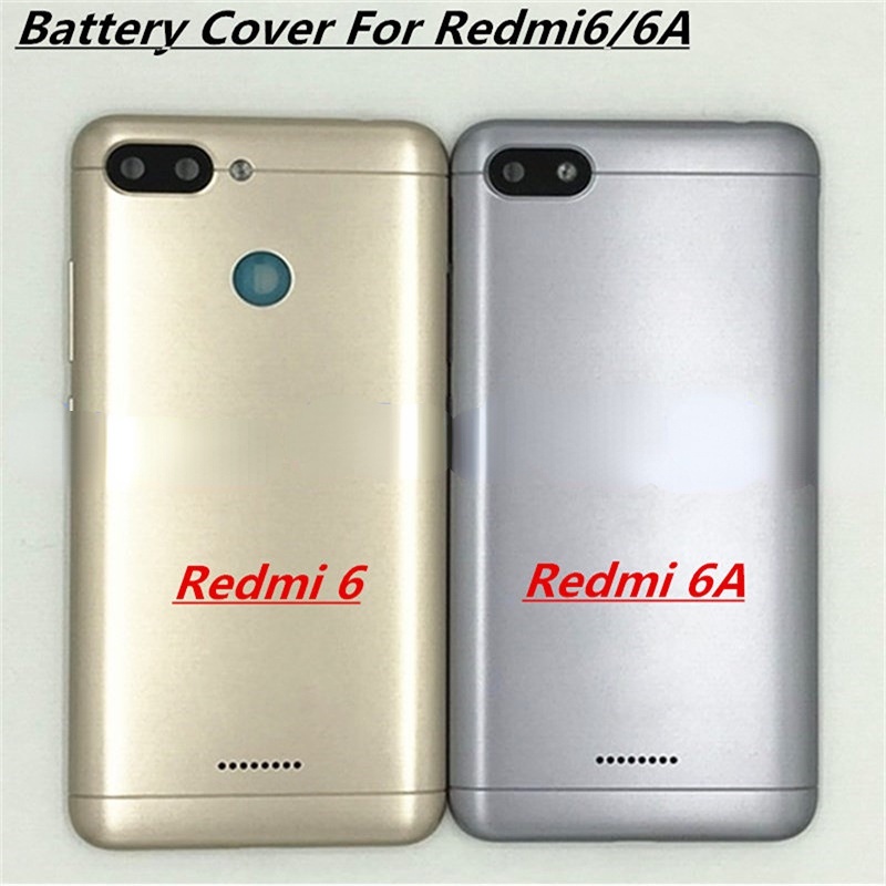 XIAOMI 全新原裝電池後蓋門適用於小米 Redmi 6 6A Redmi6 帶相機鏡頭+側鍵雙 2 sim 版