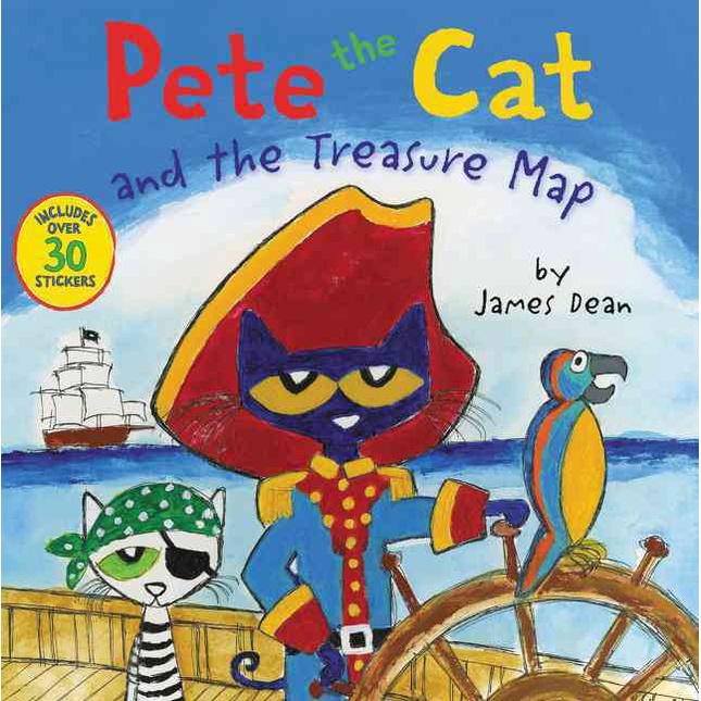 Pete the Cat and the Treasure Map (includes over 30 stickers)(平裝本)/James Dean【禮筑外文書店】