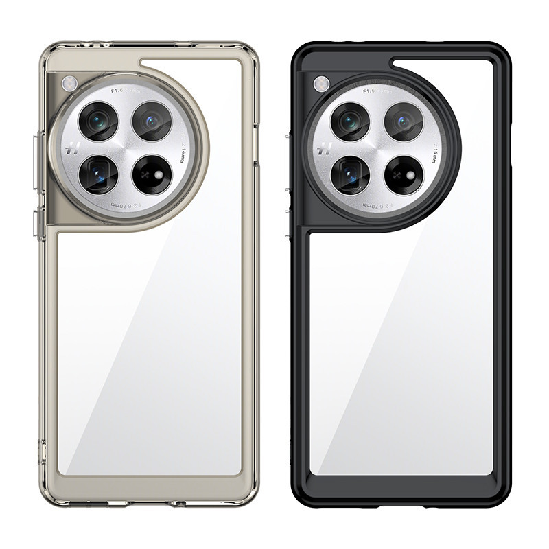 適用於 OnePlus 12 手機殼 ELVEV 透明 PC +TPU 透明背面保護手機套