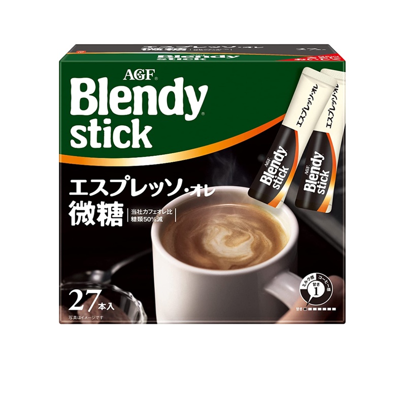 AGF Blendy | 義式濃縮咖啡歐蕾 微糖 - 100支 速溶咖啡 (日本製造) (日本直接出貨) (交貨迅速)