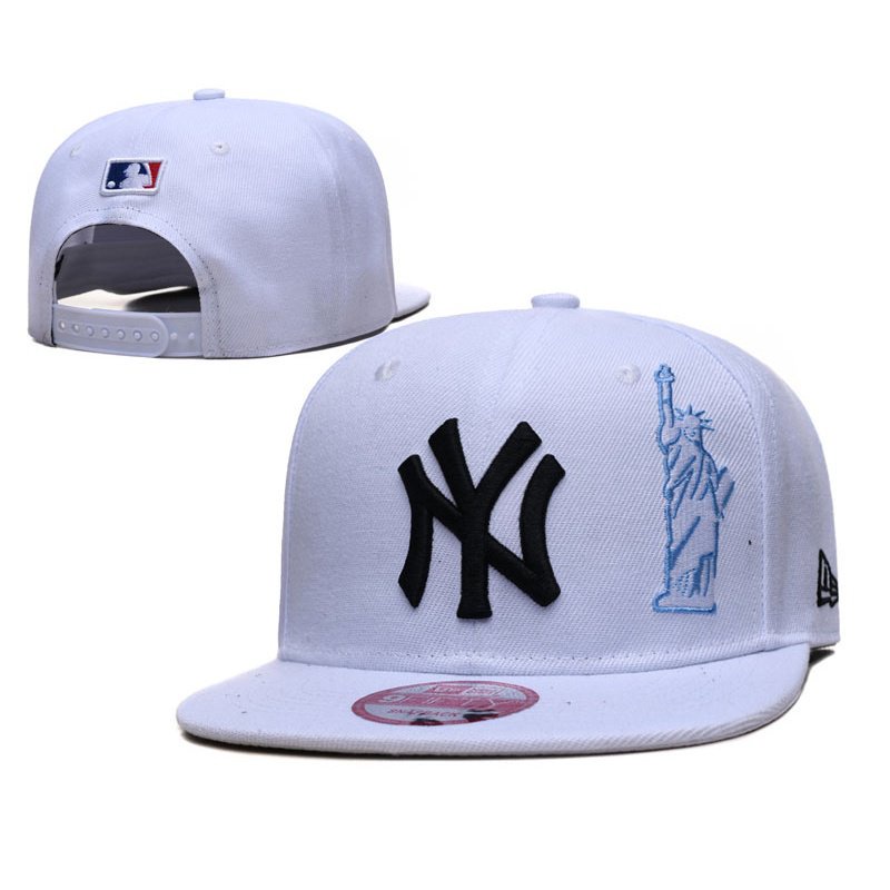 Hot 【MLB】棒球帽經典可調節運動帽【NY】刺繡太陽帽新款簡約純棉平檐帽男女通用BJAR