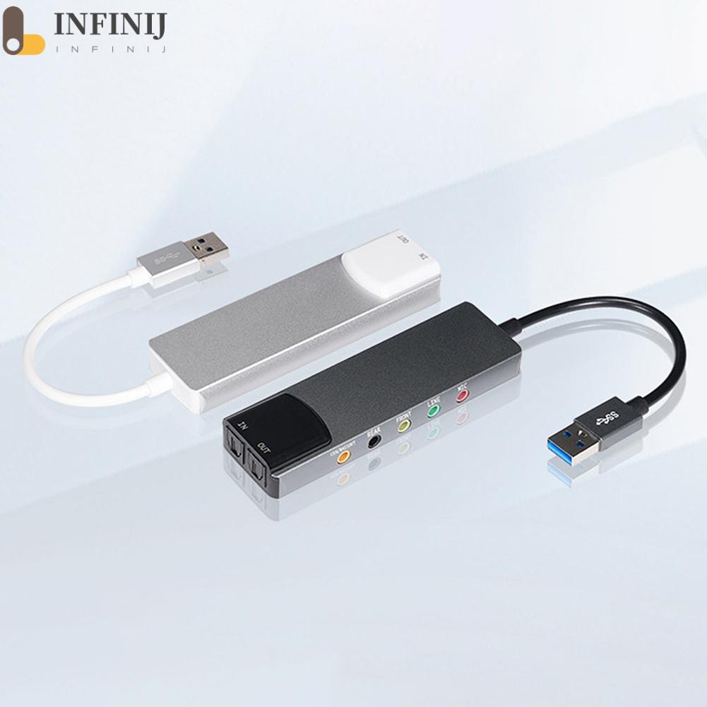 [infinij.tw] 鋁合金USB光纖SPDIF聲卡電腦外置多功能支持AC-3 DTS 5.1聲道