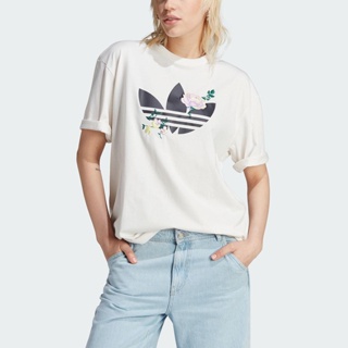 Adidas Embroidered Flower Trefoil Tee IJ6012 女 短袖 上衣 亞洲版 白