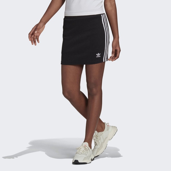 Adidas 3stripes Skirt H38761 女 運動短裙 休閒 優雅 彈性 柔軟 棉質 國際版 黑