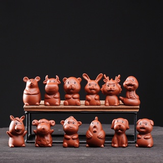 陶瓷十二生肖擺件全套小飾品鼠牛虎兔龍蛇馬羊猴雞狗豬屬相工藝品