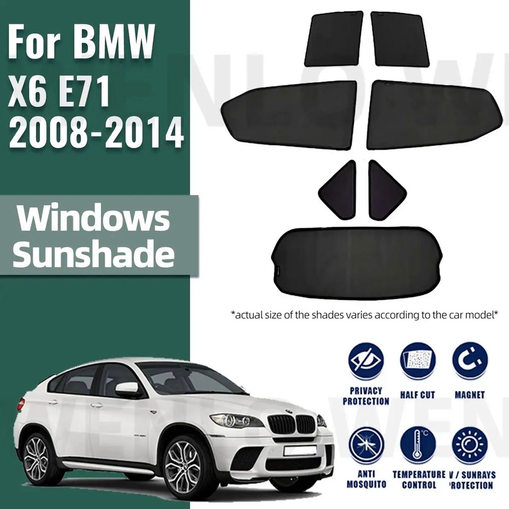 適用於 BMW X6 E71 2008-2014 遮陽板汽車遮陽板前擋風玻璃窗簾夏季窗戶遮陽板汽車配件