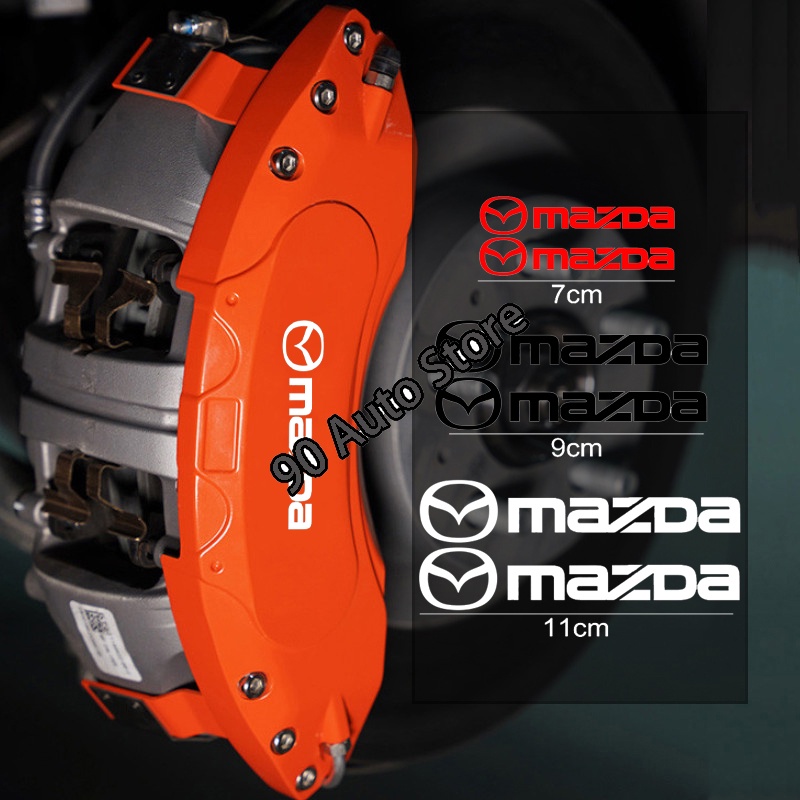 MAZDA 6 件裝適用於馬自達 CX5 CX30 6 CX3 汽車標誌輪胎卡鉗蓋貼貼花汽車徽章車身改裝貼膜鐮刀裝飾