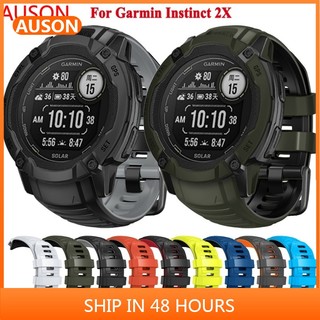 AUSON適用佳明本能2X Garmin Instinct 2X Solar 太陽能 運動矽膠錶帶 替換矽膠腕帶