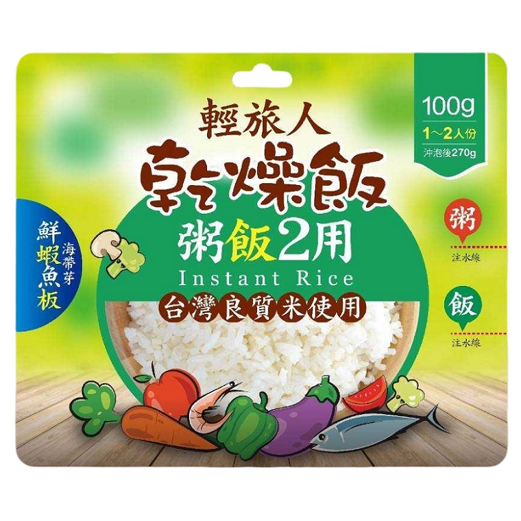 輕旅人 乾燥飯-海帶芽鮮蝦魚板(100g/袋)[大買家]