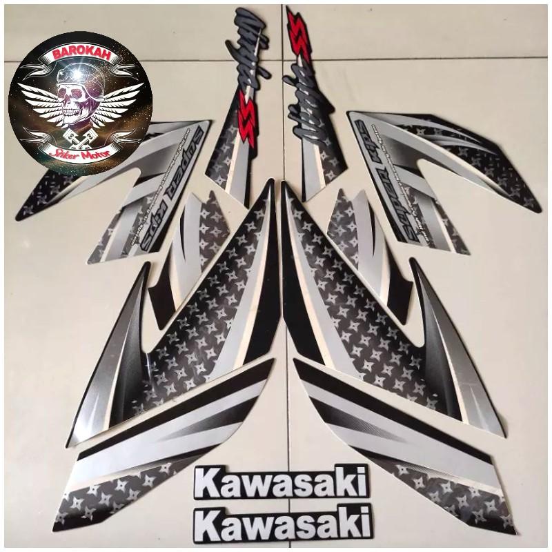 KAWASAKI Hitam Ajs條紋貼紙川崎忍者ss 150標準2012黑色貼紙摩托車貼紙全身套裝