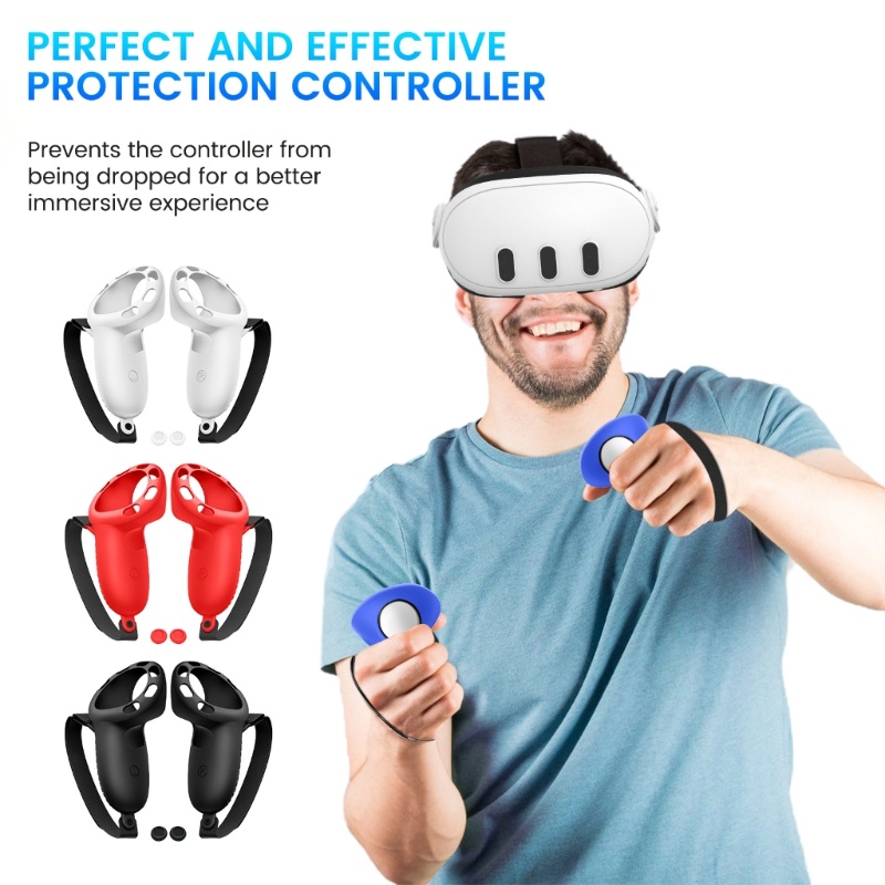 Meta Quest 3 VR 控制器的 Doublebuy 防震矽膠套 + 可調節手帶