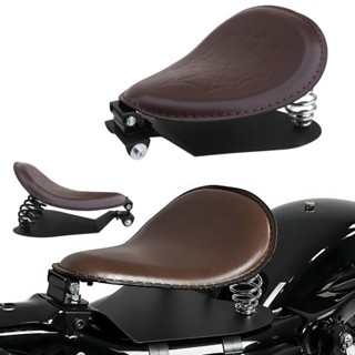 Harley重機配件適用哈雷XL883 XL1200 X48 72硬漢改裝復古彈簧單坐墊皮座坐包