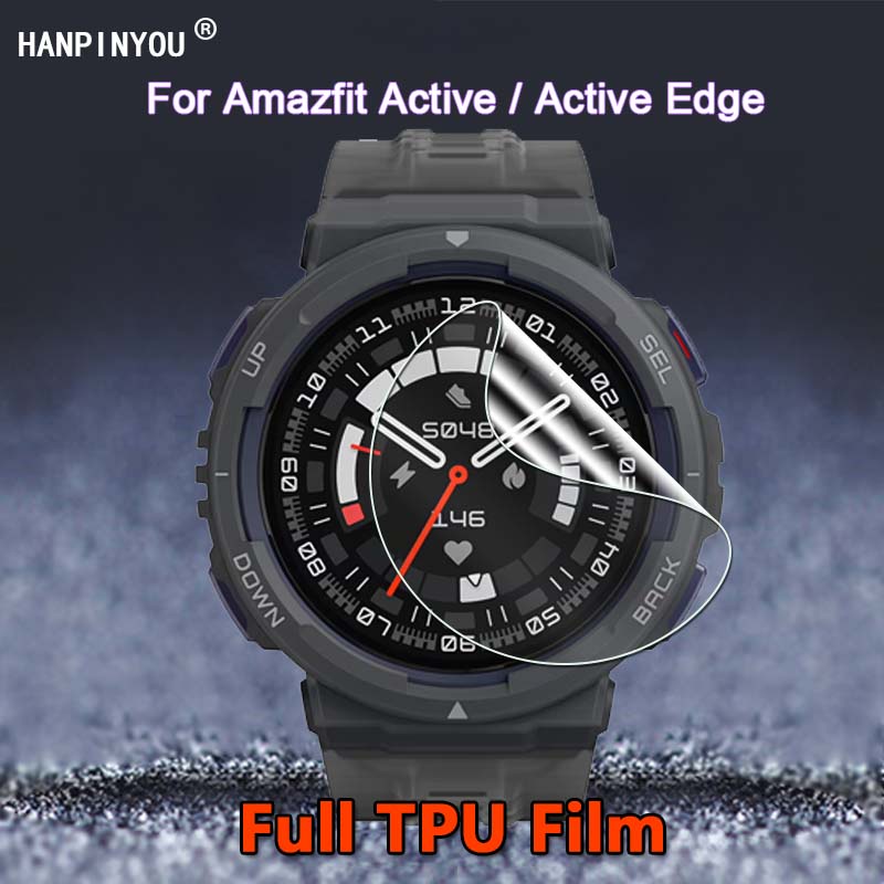 適用於 Amazfit Active / Edge SmartWatch 超薄透明軟 TPU 薄膜屏幕保護膜 - 非鋼化