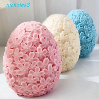 NICKOLAS花蛋模具,可重複使用硅膠硅膠模具,DIY3D無味雞蛋模具製作肥皂