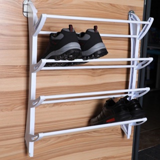 防盜門後牆上36雙可掛鞋架出租房免打孔省空間簡易鞋架