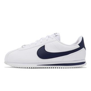 Nike 阿甘鞋 Cortez Basic SL GS 白 深藍 女鞋 大童 休閒 皮革【ACS】 904764-106