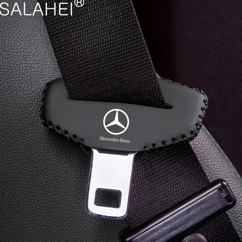 4 件裝通用汽車安全帶扣皮革保護套適用於梅賽德斯奔馳 W204 W124 W201 W202 W212 W220 W20