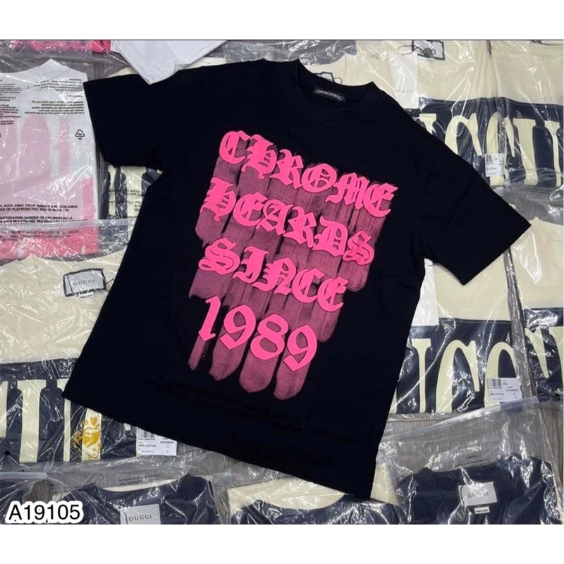 Chrome Hearts 優質棉質 T 恤 1989 年男女字母印花,黑白 2022 Zun Store