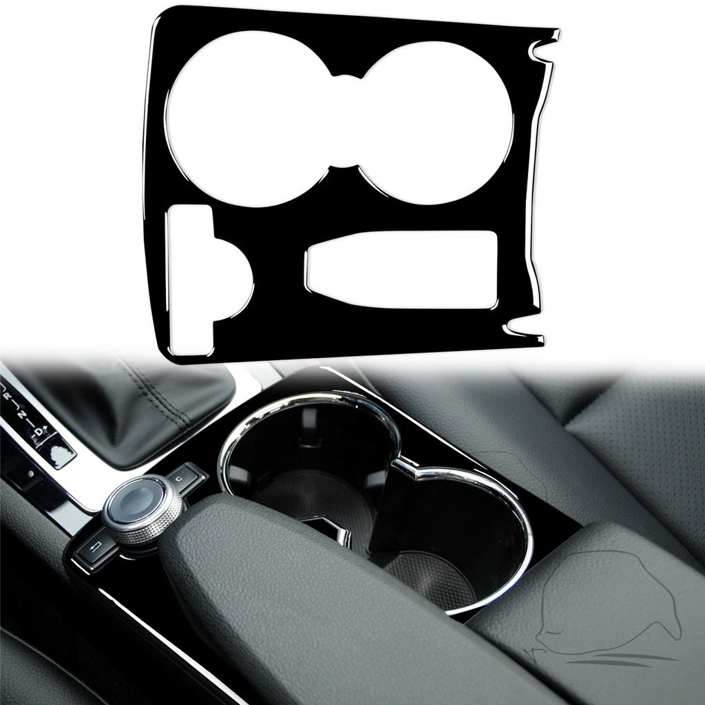 適用於賓士老C級W204 2007-2014 水杯面板檔位面板ABS美規鋼琴黑純黑汽車改裝內飾裝飾