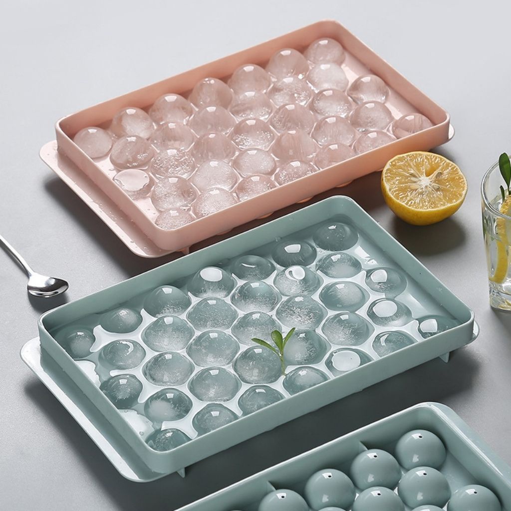 圓形冰盤,圓形冰模,冰塊托盤 33 片,帶蓋果凍模具 - Morri.shop