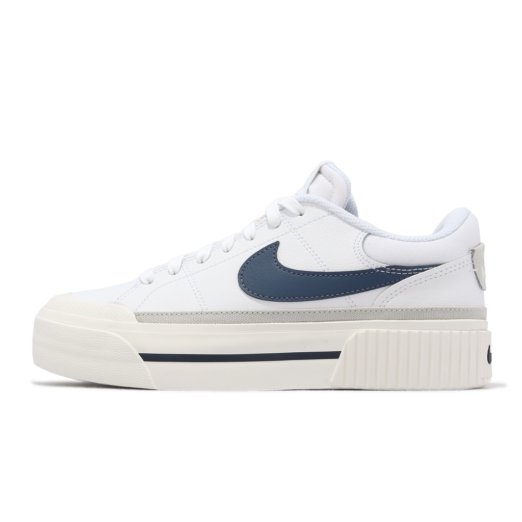 Nike 休閒鞋 Wmns Court Legacy Lift 白 藍 厚底增高 女鞋 【ACS】 DM7590-104