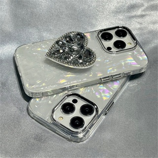 豪華銀色鑽石支架支架電鍍鏡頭手機殼適用於 IPhone 15 11 14 Pro Max 手機殼 13 12 X XS