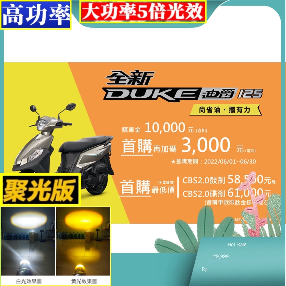 全新迪爵 新迪爵 125 最新聚光版  大燈魚眼 duke / 胖迪爵 LED魚眼直上  LED大燈 H17 HS1