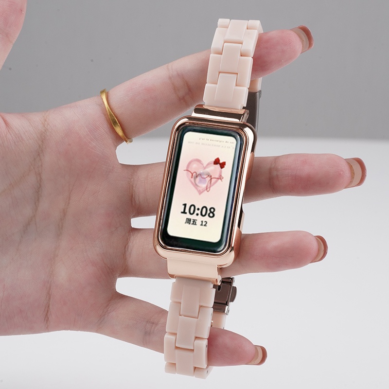 適用於小米手環 8 active 樹脂錶帶 運動智能小米手環8 active 紅米手環2 透明錶鏈 女生可替換腕帶 配件