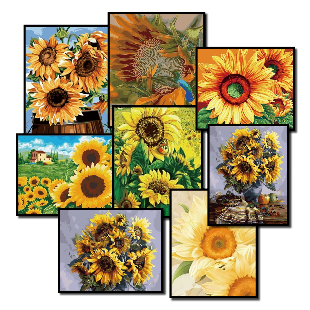 40 * 50 厘米 DIY 數字油畫按數字繪畫專業帆布和環保油漆向日葵