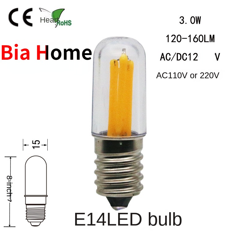 Bia Home LED 燈絲燈泡,E12/E14,3W,抽油煙機燈/縫紉機燈/冰箱燈,5V/12V/110V220V