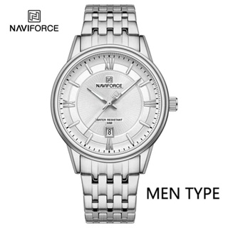 Naviforce 8040 男士豪華防水手錶不銹鋼運動軍事商務石英手錶