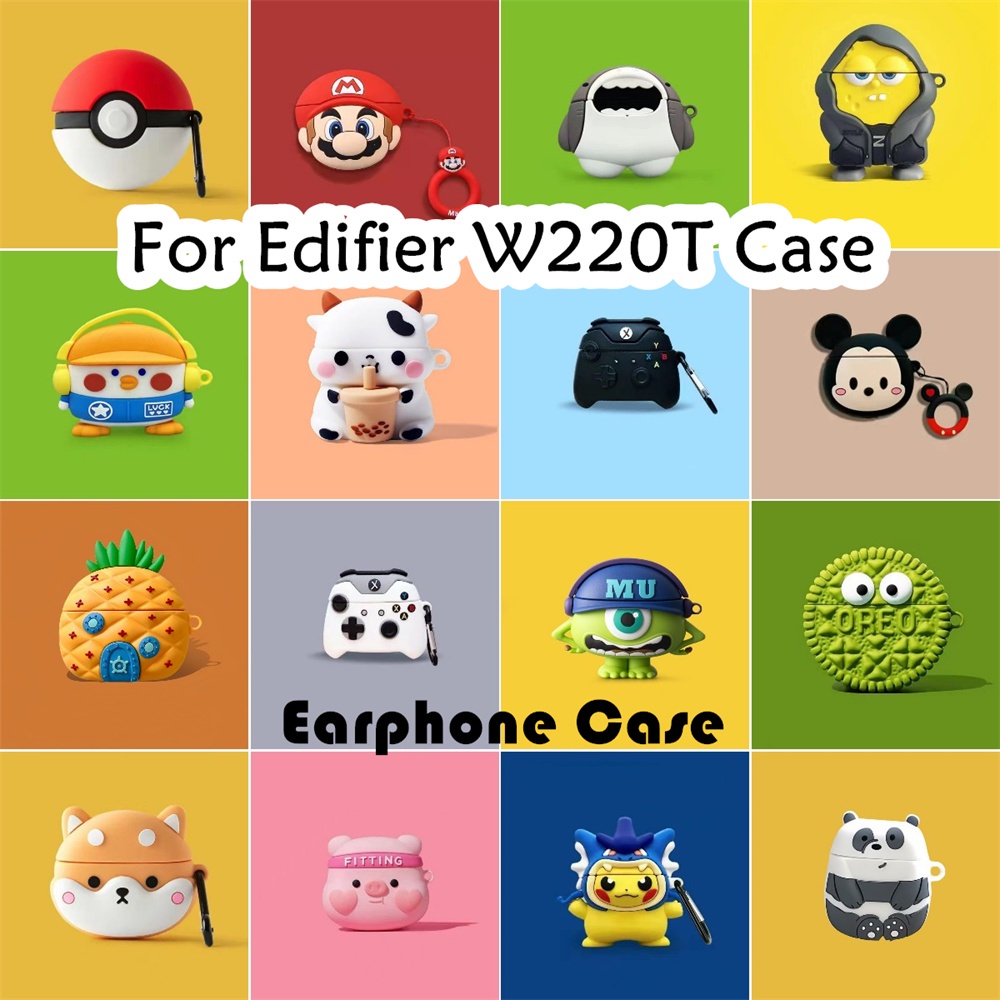EDIFIER 現貨! 適用於漫步者 W220T 保護套卡通簡約菠蘿屋和精靈球軟矽膠耳機保護套保護套