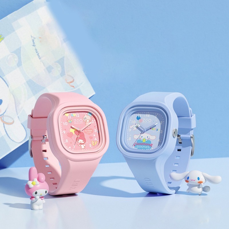三麗鷗 Cinnamoroll 手錶 Kuromi Hello Kitty 矽膠錶帶石英休閒卡通 Melody 運動手鍊